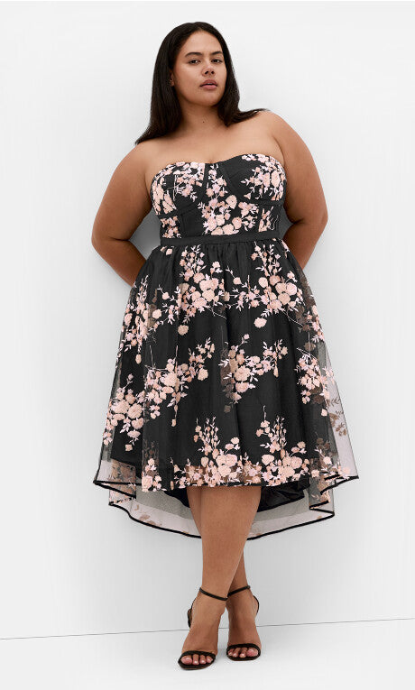 Ambrosia Strapless Tulle Dress - black