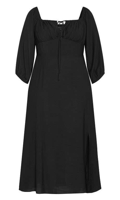 Abbigail Elbow Sleeve Dress - black