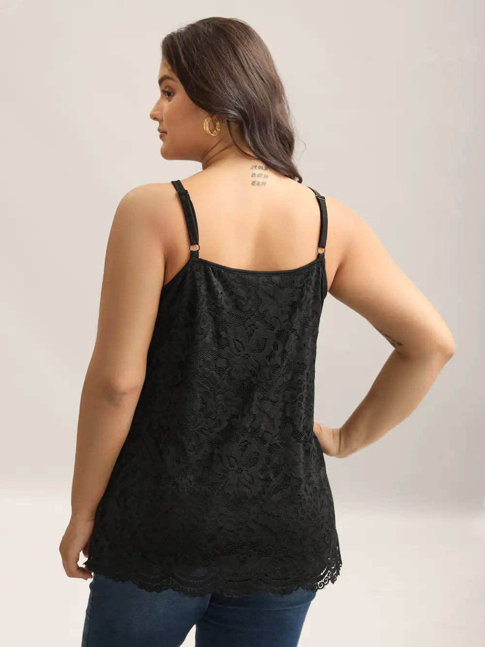 Floral Lace Lined Tank Top