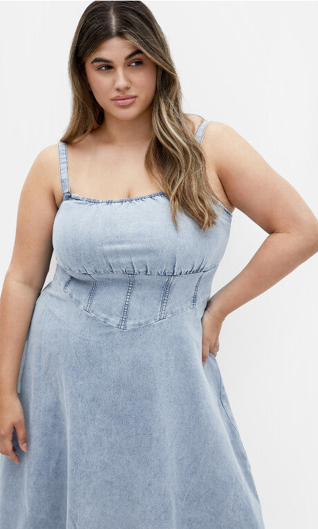 Denim Corset Dress - light denim