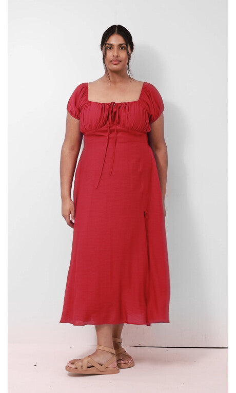 Abbigail Split Maxi Dress - blue