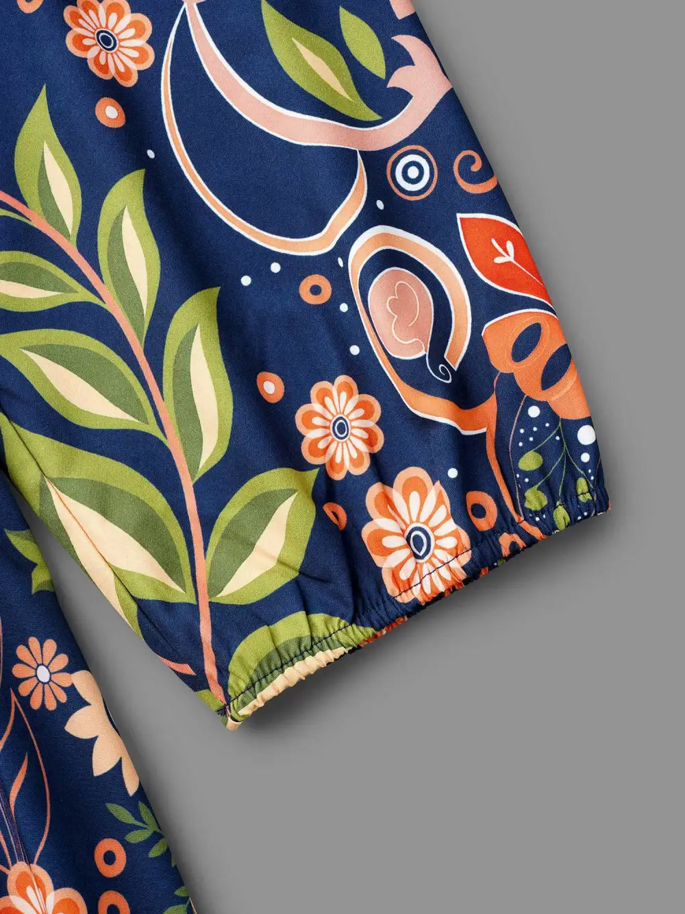 Boho Print V-Neck Pockets Midi Dress