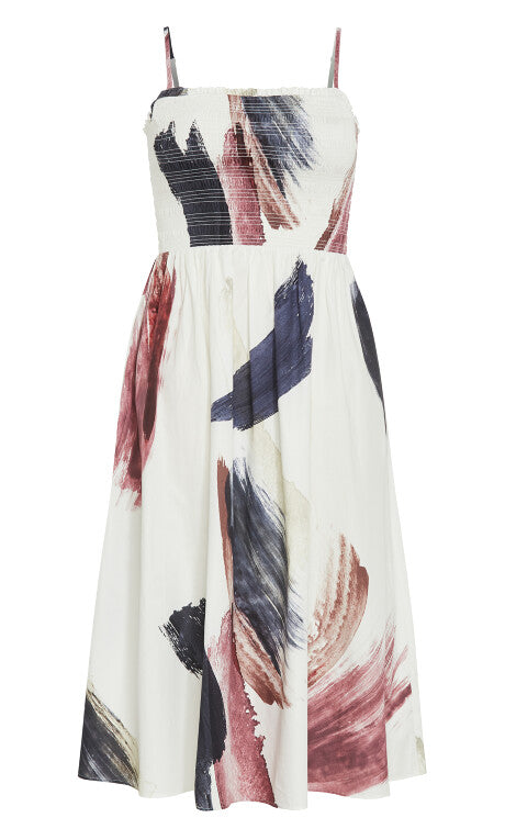 Jolie Geo Maxi Dress - ivory