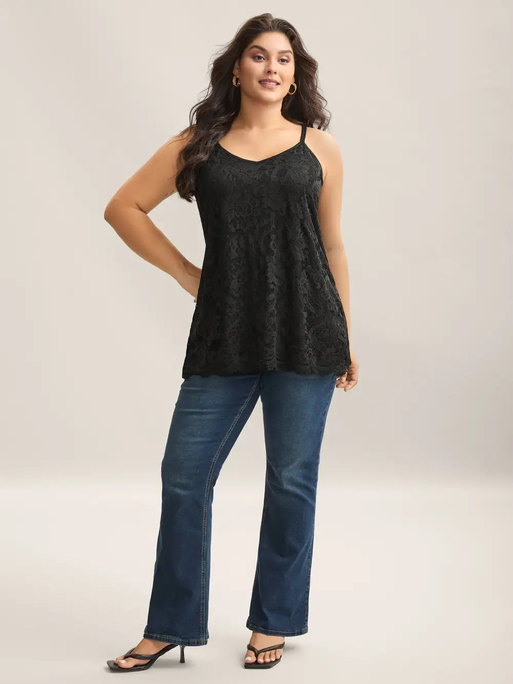 Floral Lace Lined Tank Top