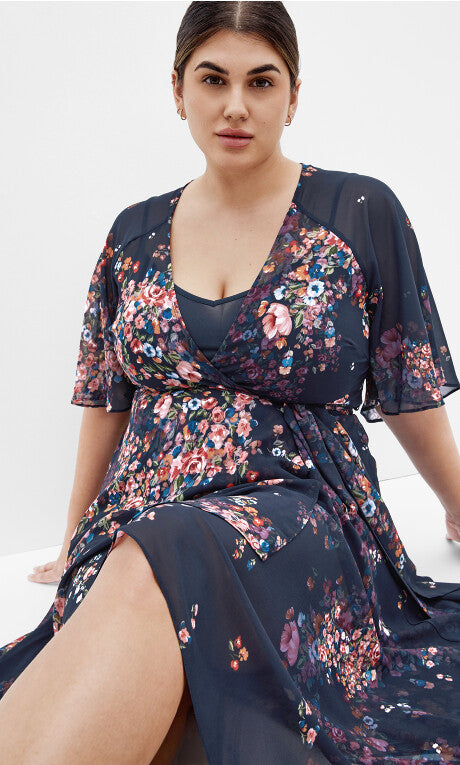 Lovers Lane Print Dress - royal blue