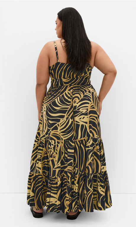 Kehlani Print Maxi Dress - black