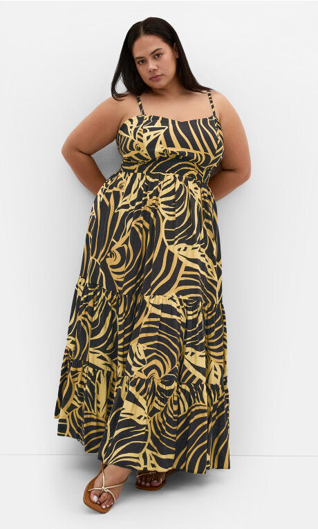 Kehlani Print Maxi Dress - black