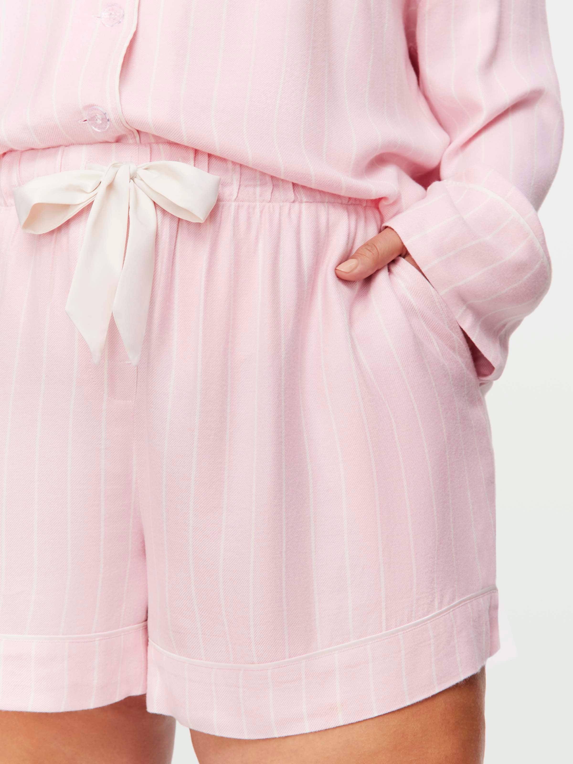 P.A. Plus Pink Stripe Flannelette Short