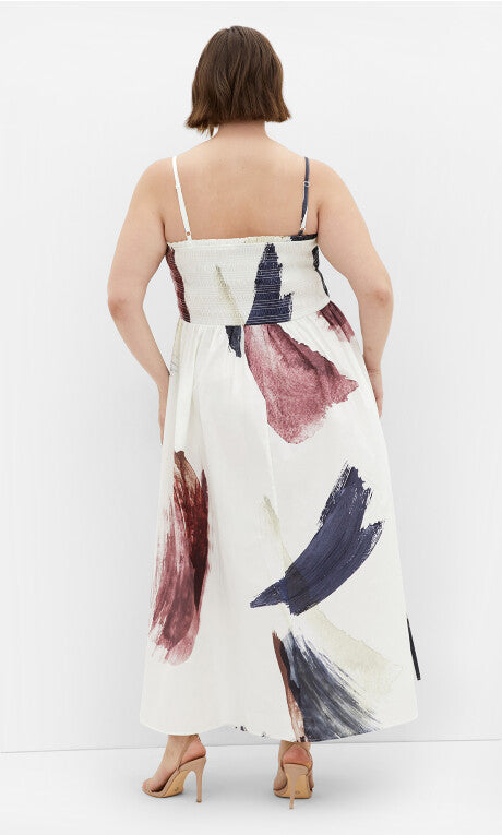 Jolie Geo Maxi Dress - ivory