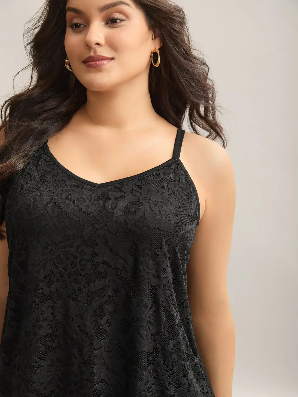 Floral Lace Lined Tank Top