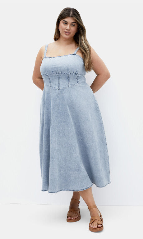 Denim Corset Dress - light denim