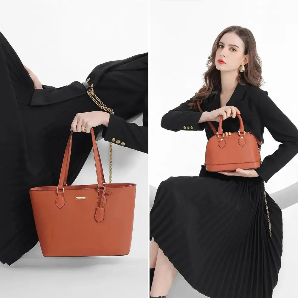 4PCS Women Fashion Handbags Purses Wallet Tote Shoulder Bags